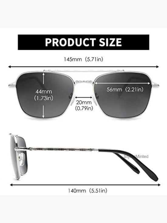 Retro Square Aviator Sunglasses for Men Women Metal Frame